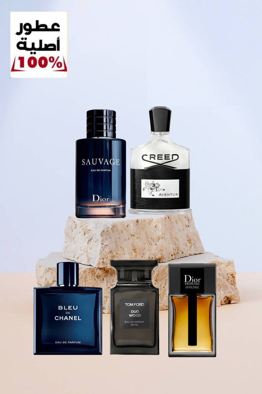 Sauvage Eau de Parfum Dior for men + Creed Aventus + Bleu De Chanel Eau De Parfum +Oud Wood Eau De Parfum + Dior Intense Homme EDP
