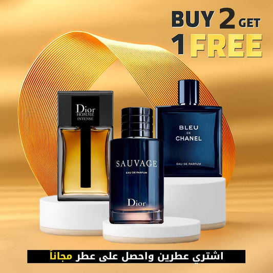 Dior Homme Intense Dior for men 100ML + Sauvage Eau de Parfum Dior for men 100ML + Bleu De Chanel Eau De Parfum 100 ML